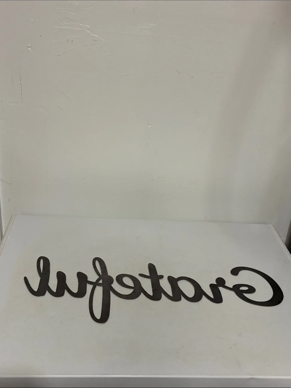 Grateful Sign - Script Metal Word - Rustic Grateful Sign